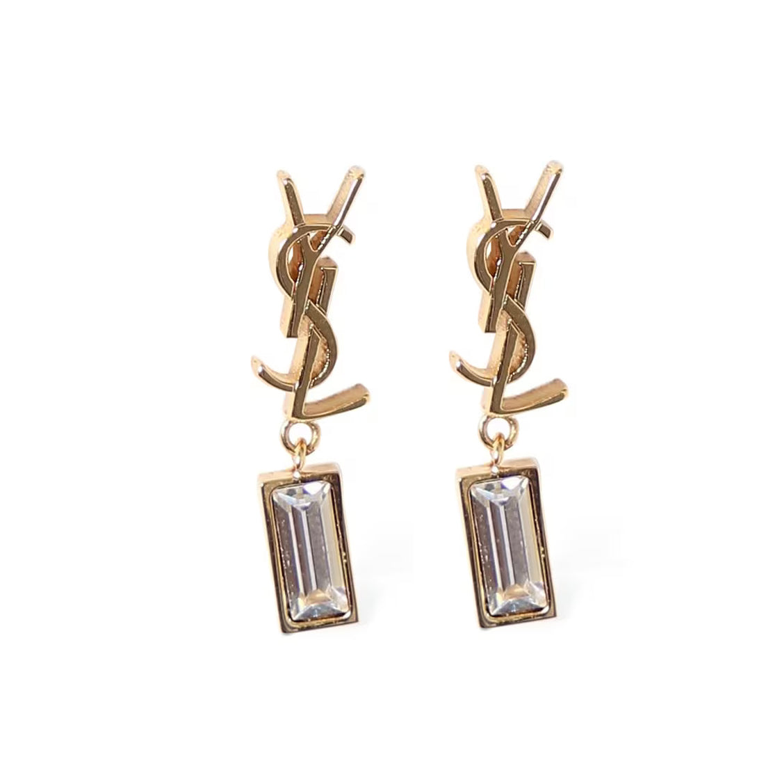 18K YSL Monogram Earrings