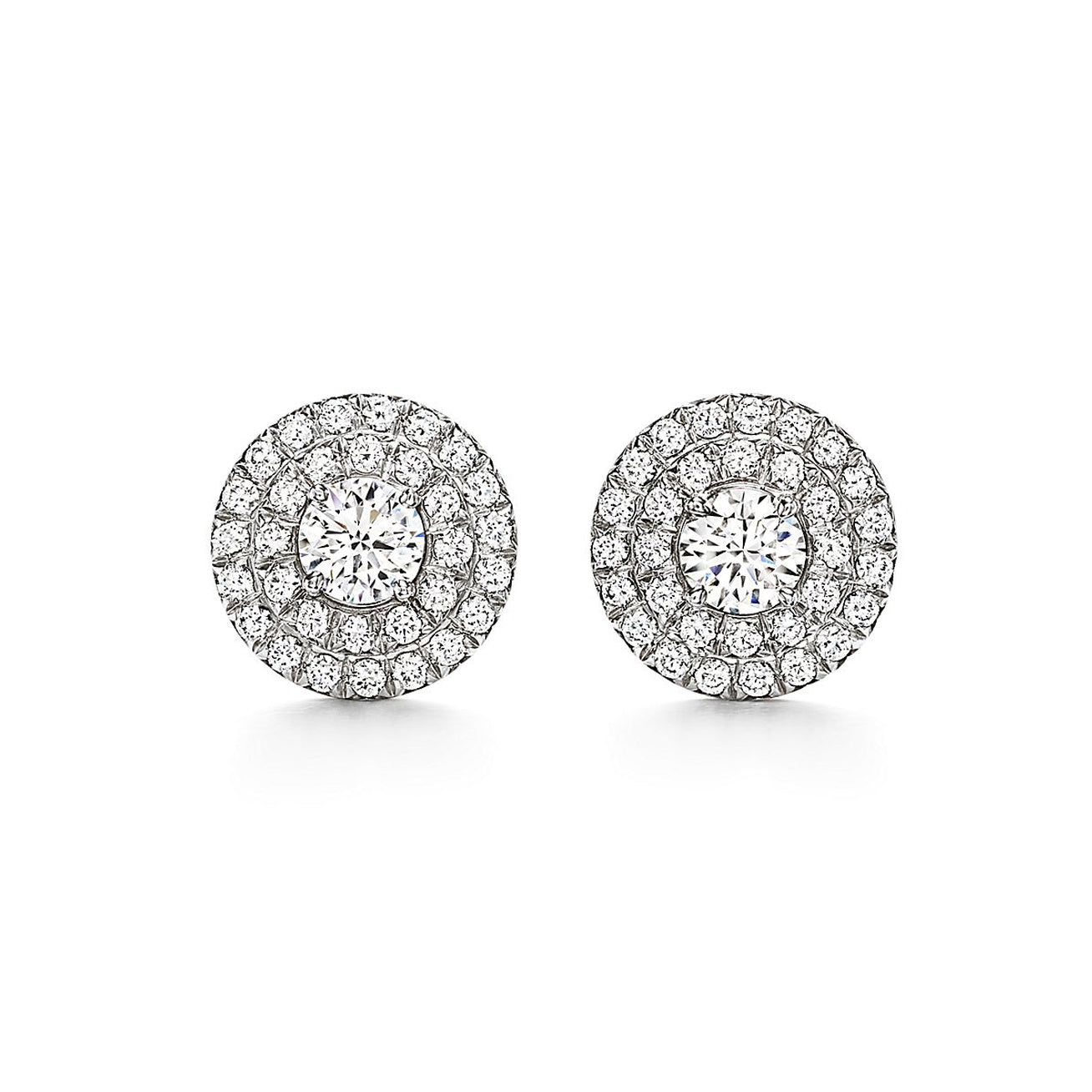 18K Tiffany Soleste Diamonds White Gold Earrings