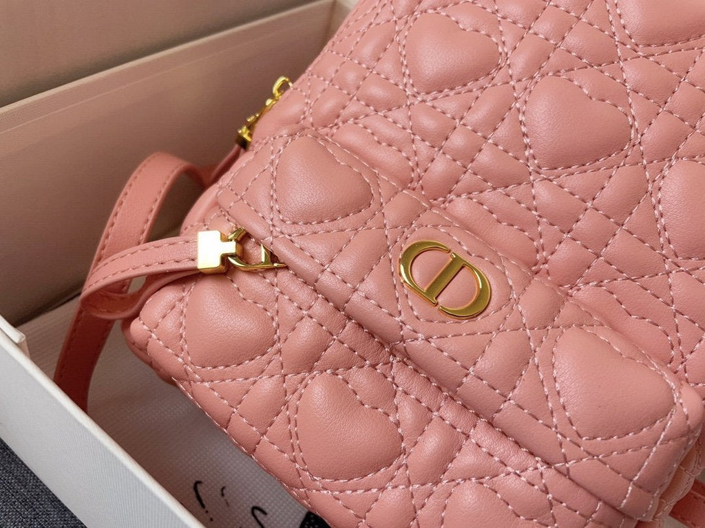 DIOR SMALL BACKPACK PINK CANNAGE LAMBSKIN