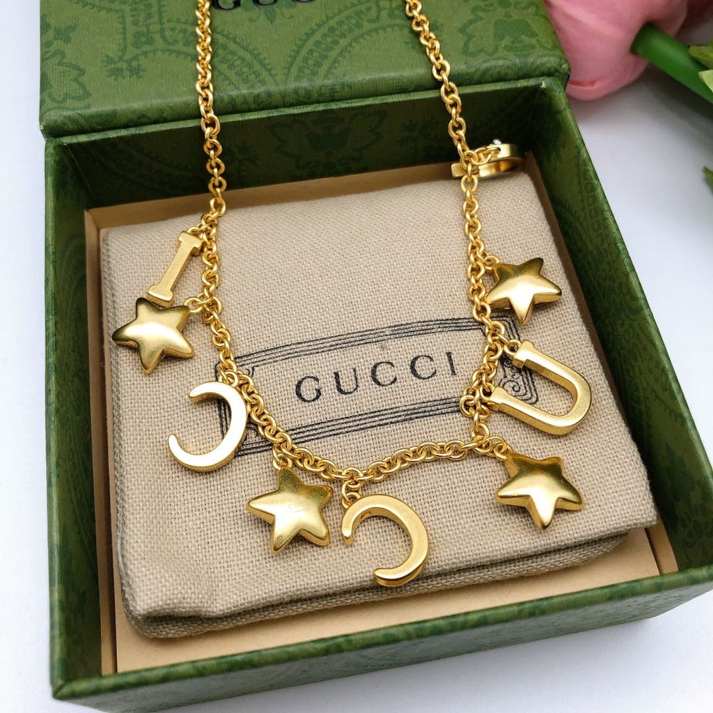 18K Double Gucci Script Necklace