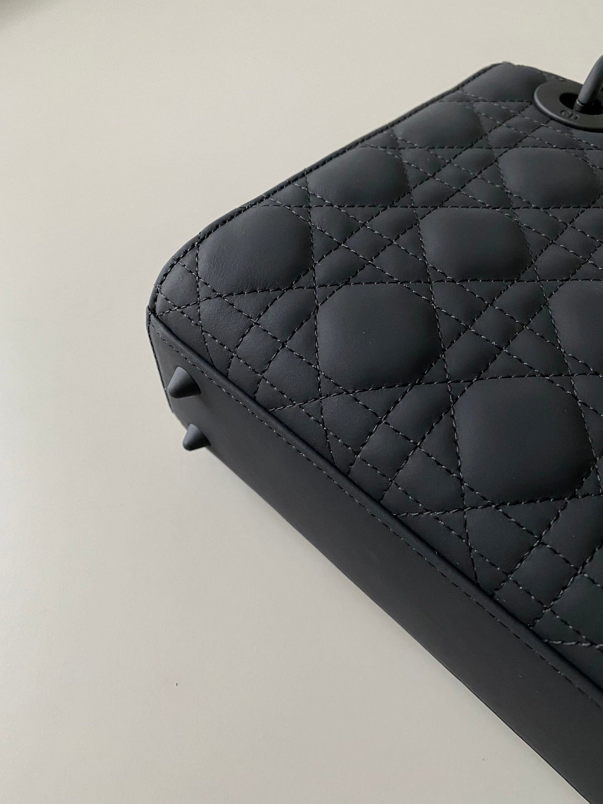 DIOR SMALL LADY 20 MY ABC ALL BLACK LAMBSKIN