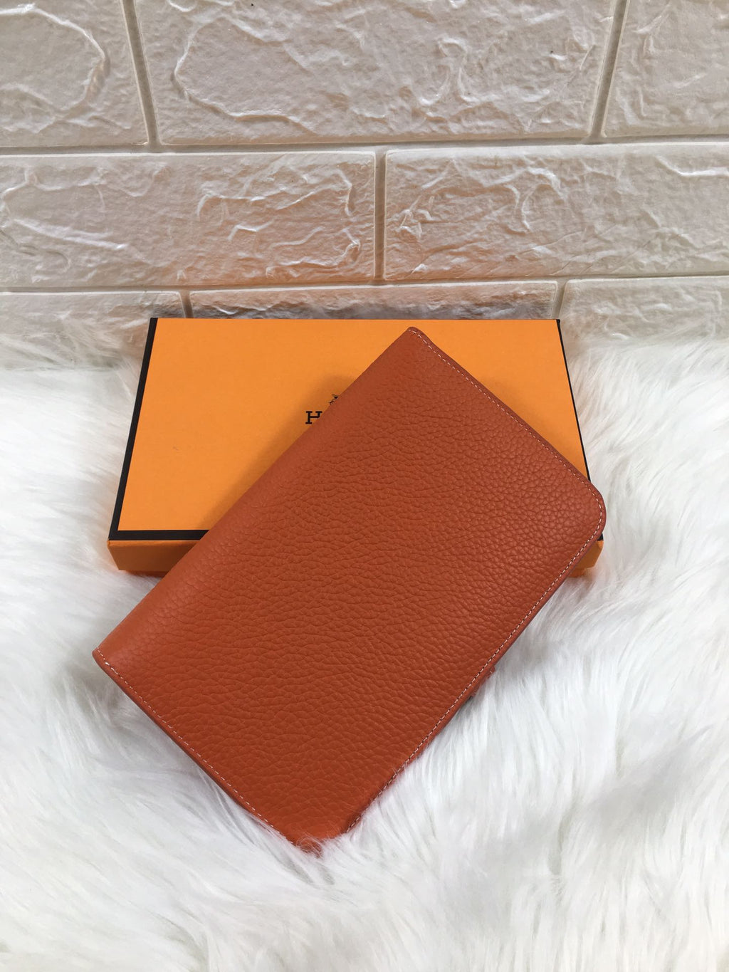 HERMES DOGON WALLET 20 ORANGE GRAINED CALFSKIN