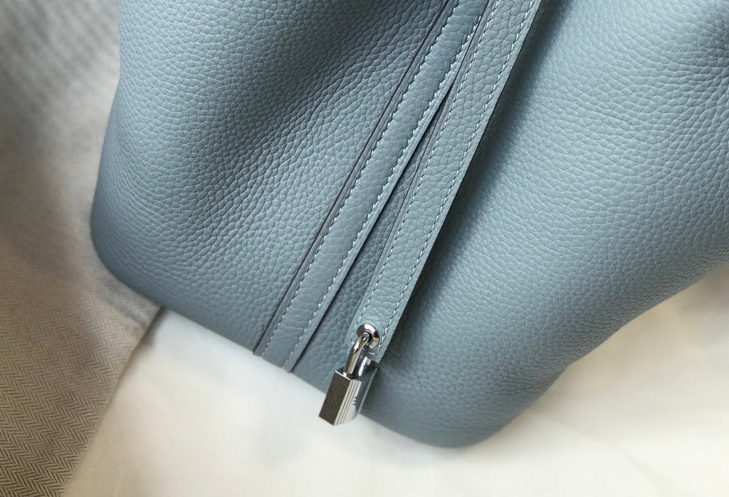 HERMES picotin lock 22 stone blue togo shw