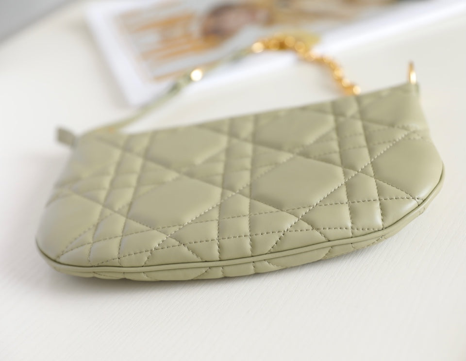 DIOR MINI CARO BAG 25 IN BEIGE LAMBSKIN