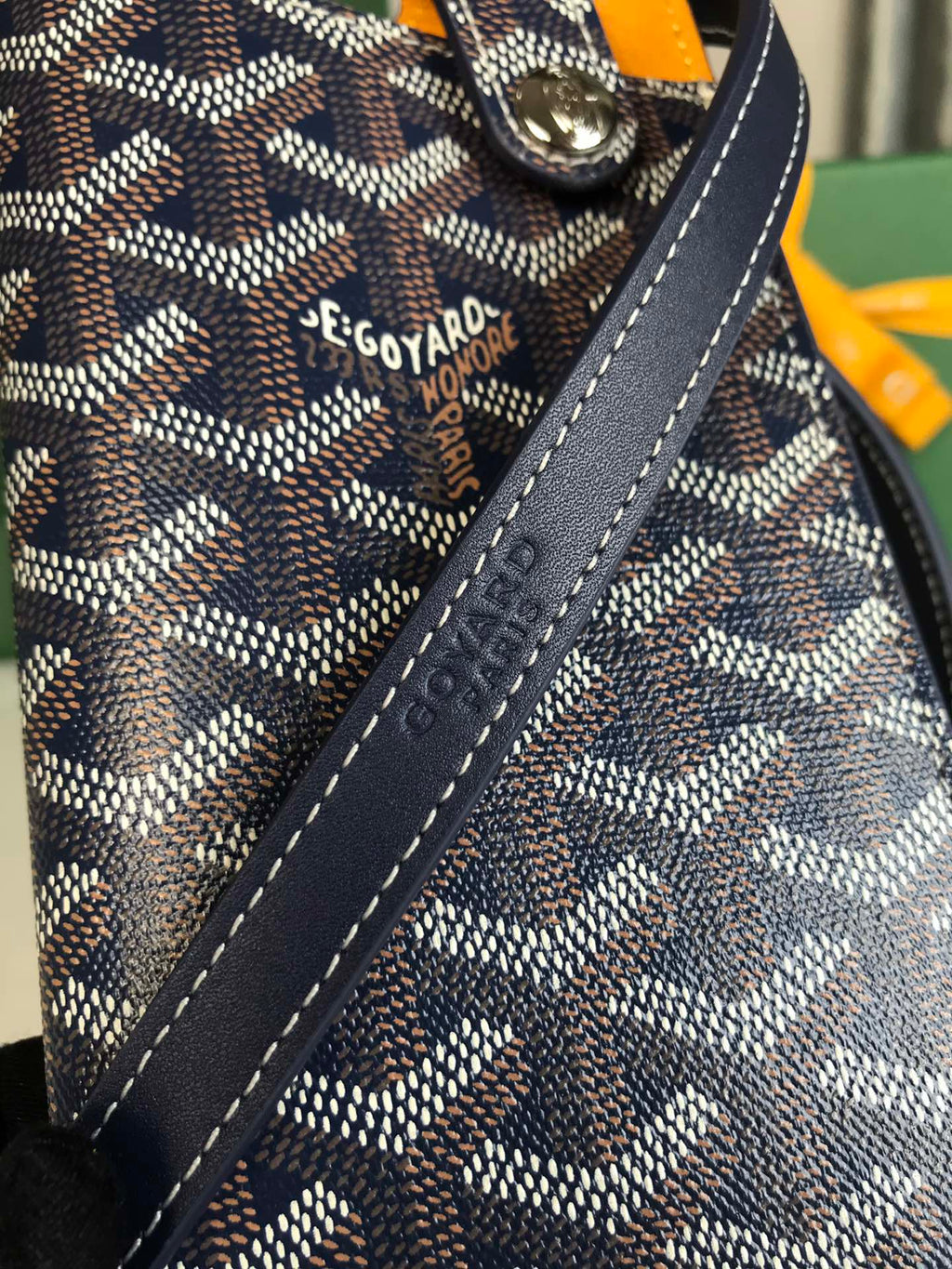 MONTMARTRE GM CASE 18 IN NAVY BLUE GOYARDINE CANVAS