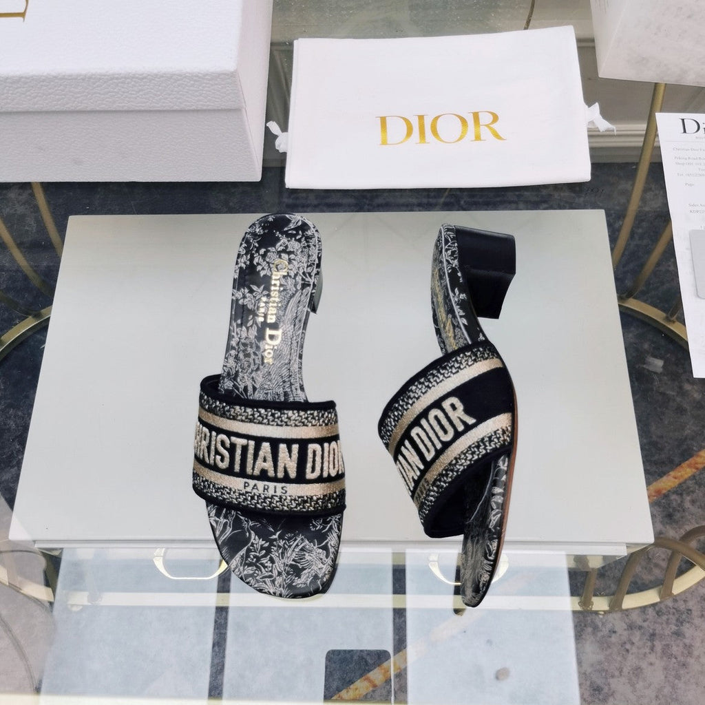 DIOR CD Mule Dway Heeled Slide 45mm Style 29