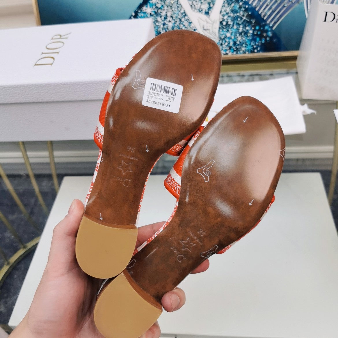 DIOR CD Mule Dway Heeled Slide 45mm Style 41