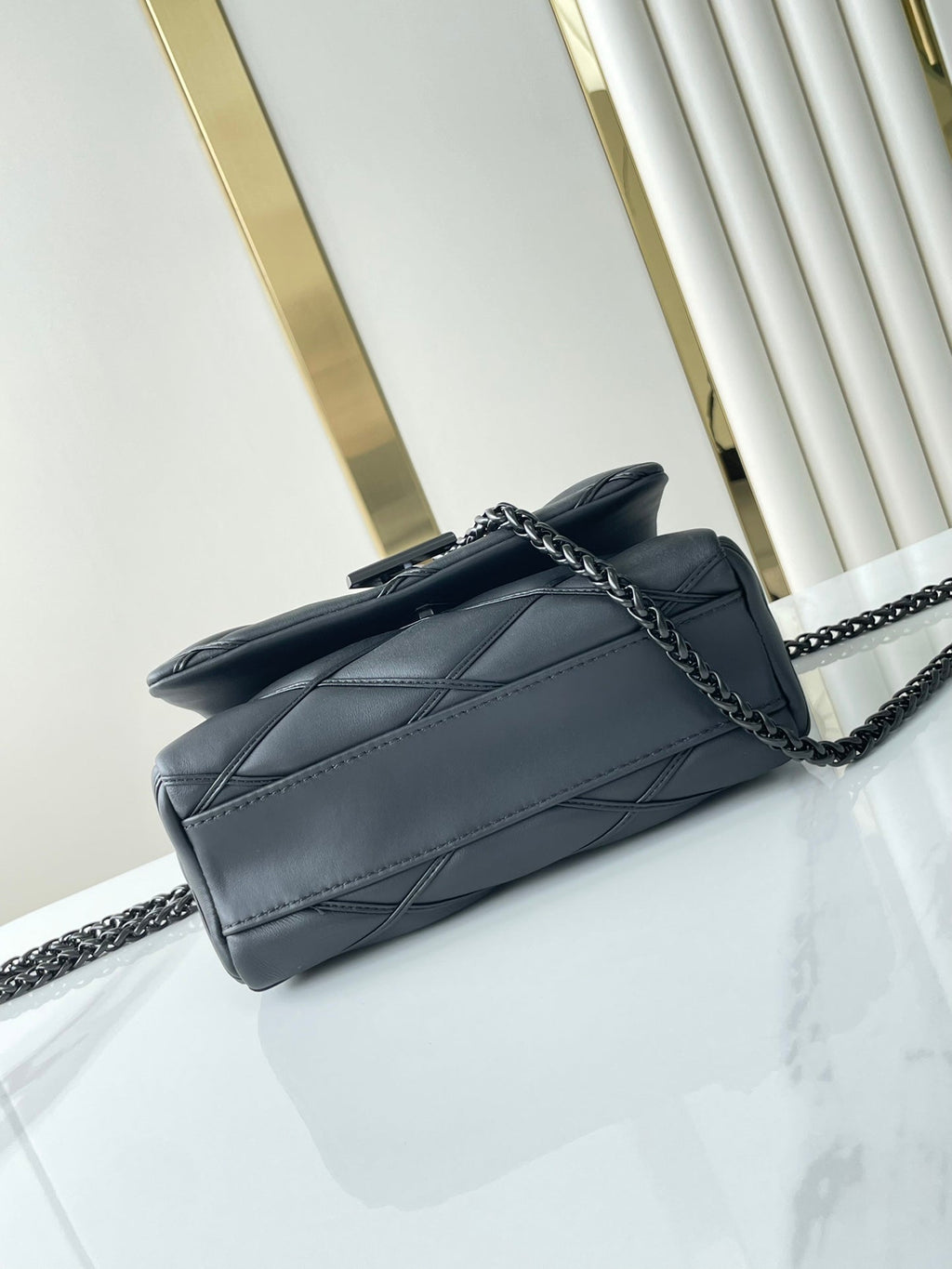 LOUIS VUITTON GO-14 MM 23 IN BLACK QUILTED LAMBSKIN BLACK HARDWARE
