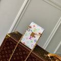 LOUIS VUITTON PHONE POUCH 17.5 IN WHITE MULTICOLORED MONOGRAM COATED CANVAS