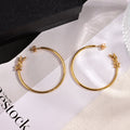 18K YSL Circle Gold Earrings