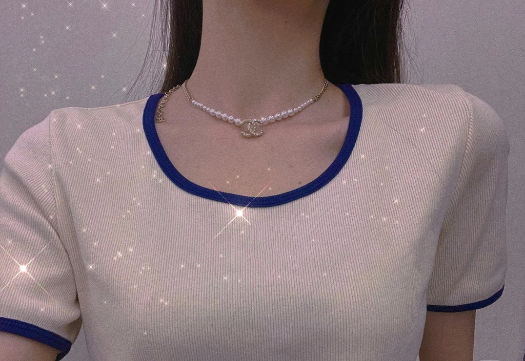 18K  Chanel Pearls Choker Necklace