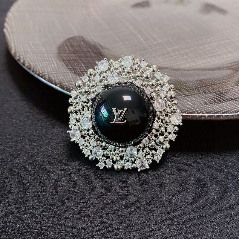 18K Louis Vuitton Black Ball Brooch