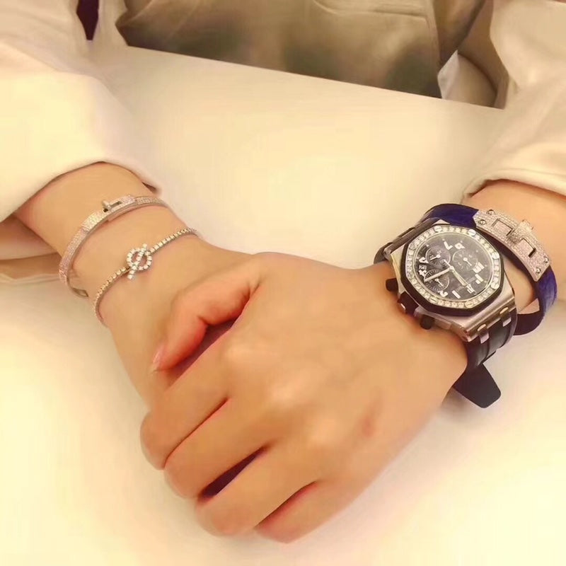 18K Yellow Gold Kelly Diamonds Hermes Bracelet