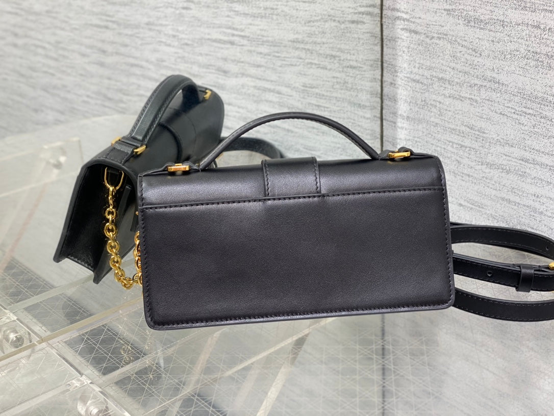 DIOR MISS MONTAIGNE MINI BAG IN BLACK SHINY SMOOTH CALFSKIN
