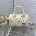DIOR GROOVE 20 BAG IN WHITE CREAM MACROCANNAGE CALFSKIN WITH GOLD HARDWARE