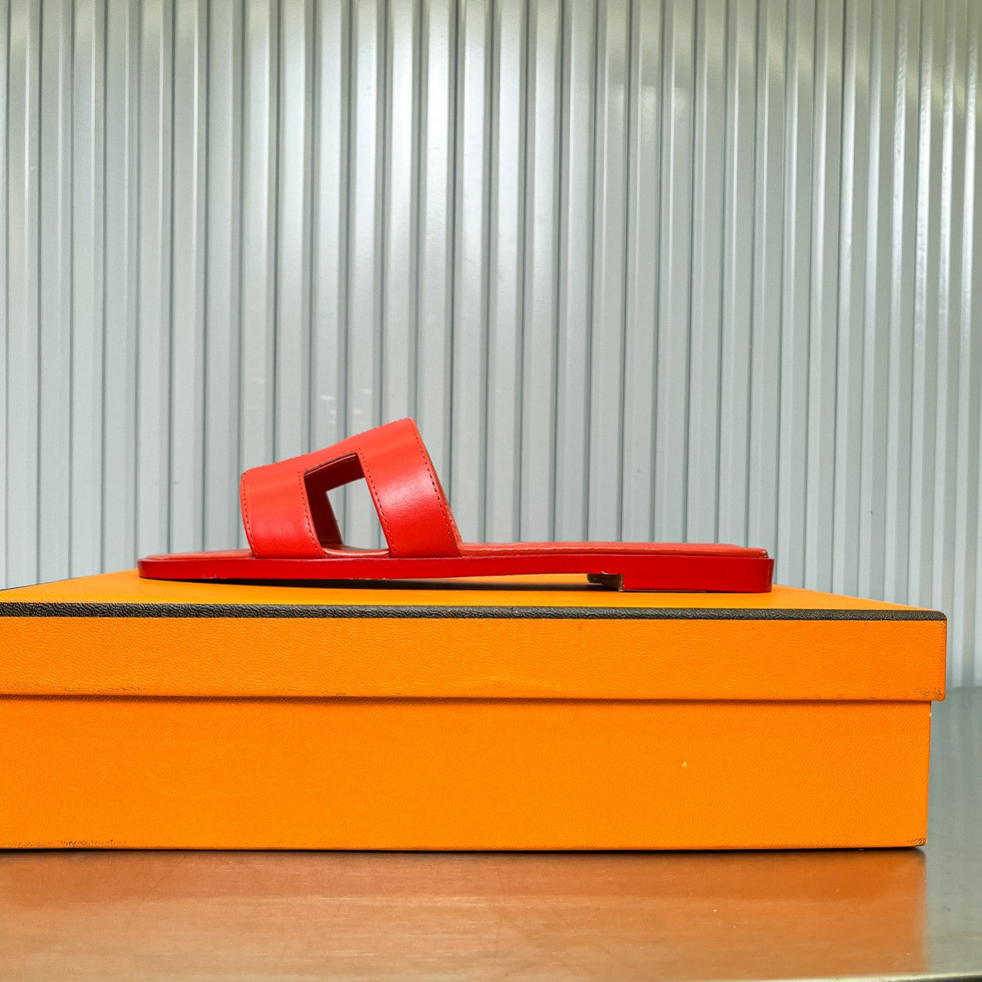 HERMES 0ran Sandal Red