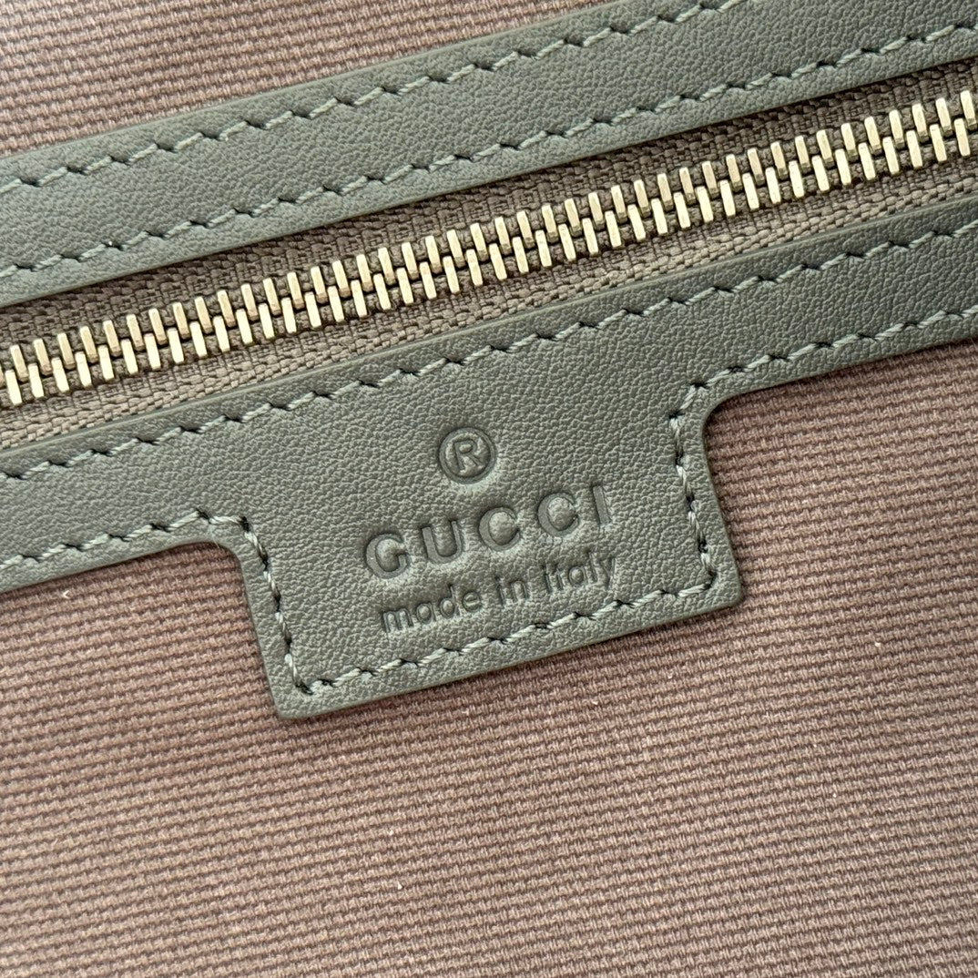 GUCCI 26S TOP HANDLE BAG 35 IN DARK GREY SUEDE