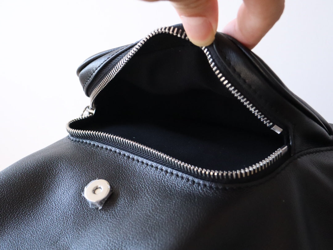 LOUIS VUITTON LV 25S MONTSOURIS VIBE 35 IN BLACK LAMBSKIN SILVER HARDWARE