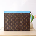 LOUIS VUITTON LV 25S POCHETTE VOYAGE 26 IN GASTON BLUE MONOGRAM MACASSAR COATED CANVAS