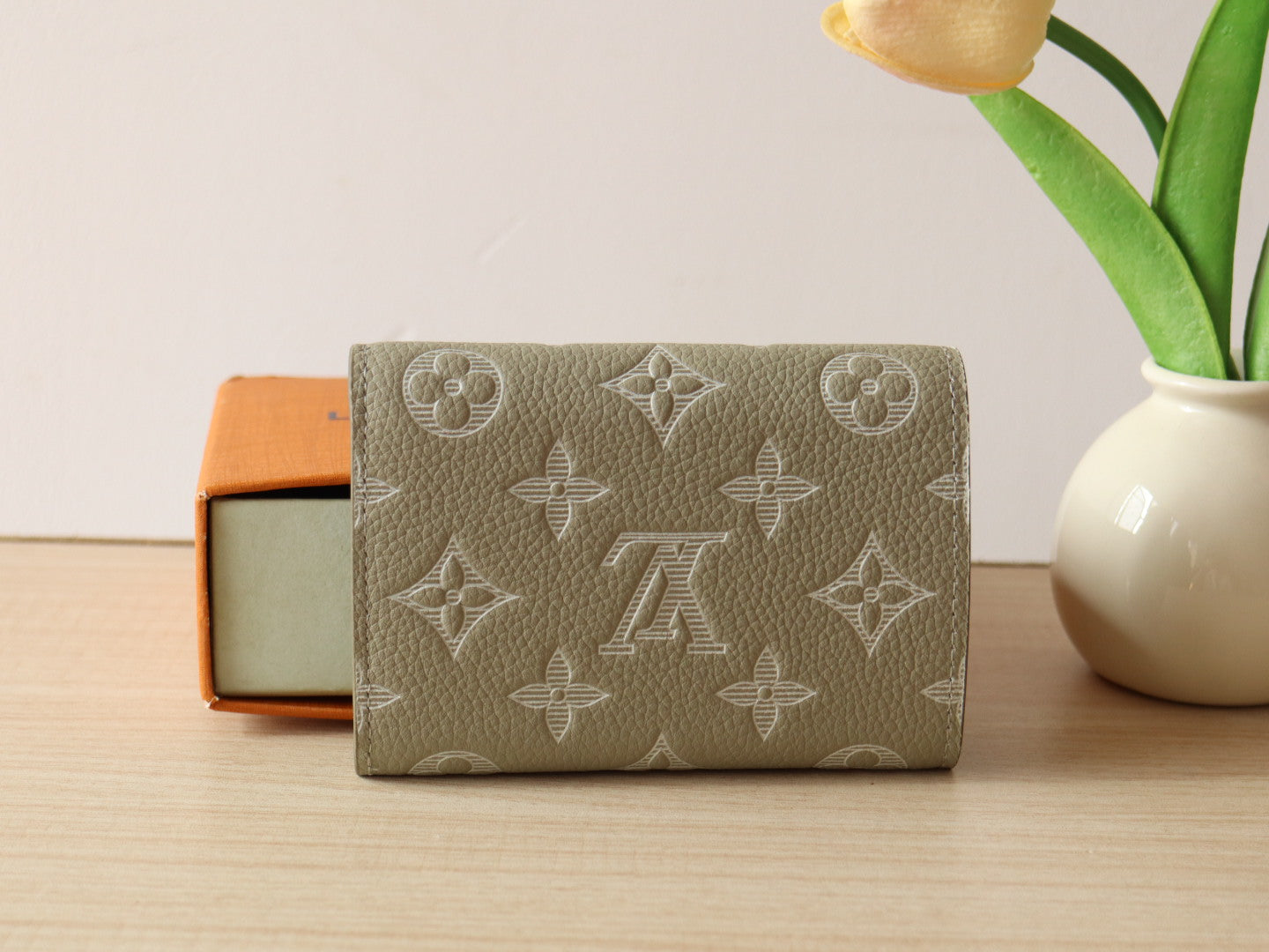 LOUIS VUITTON IRIS WALLET IN KHAKI BROWN EMBOSSED CALFSKIN