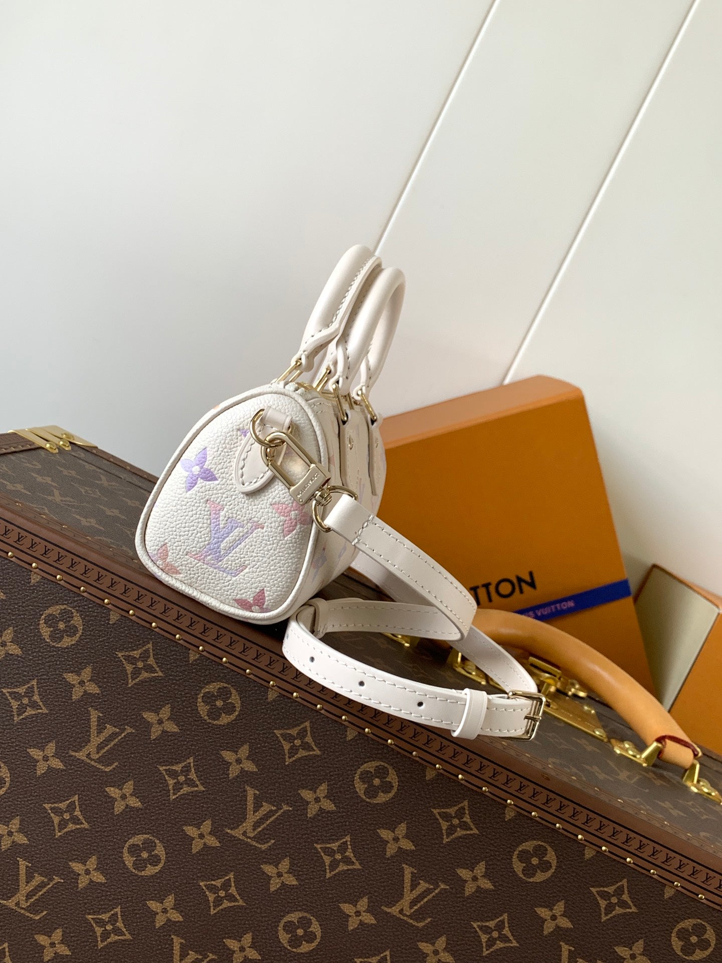 LOUIS VUITTON LV 25S NANO SPEEDY 16 IN BEIGE DREAM EMBOSSED TEXTURED CALFSKIN