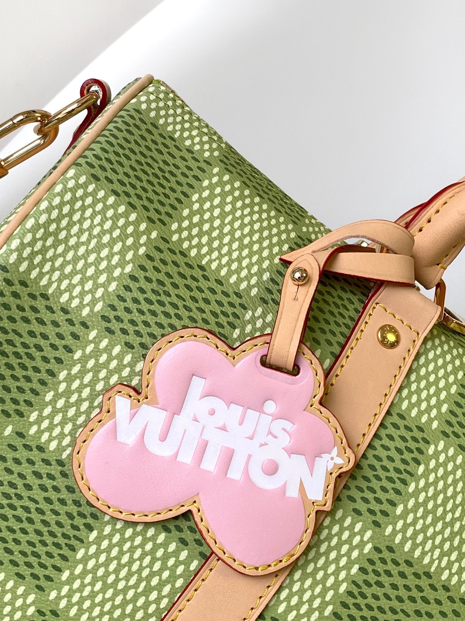 LOUIS VUITTON KEEPALL BANDOULIÈRE 34 BAG IN GREEN DAMIER GOLF COATED CANVAS