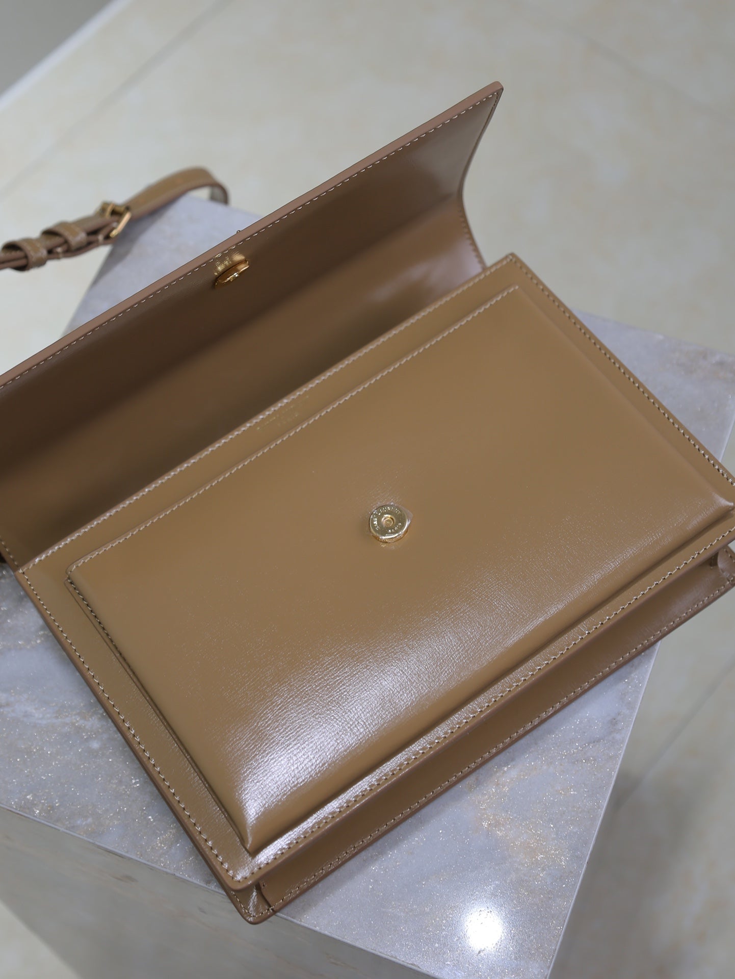 YSL 25S SUNSET MM 25 IN FOX CALFSKIN GOLD HARDWRE