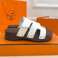 HERMES KOS CLOG IN WHITE CALFSKIN
